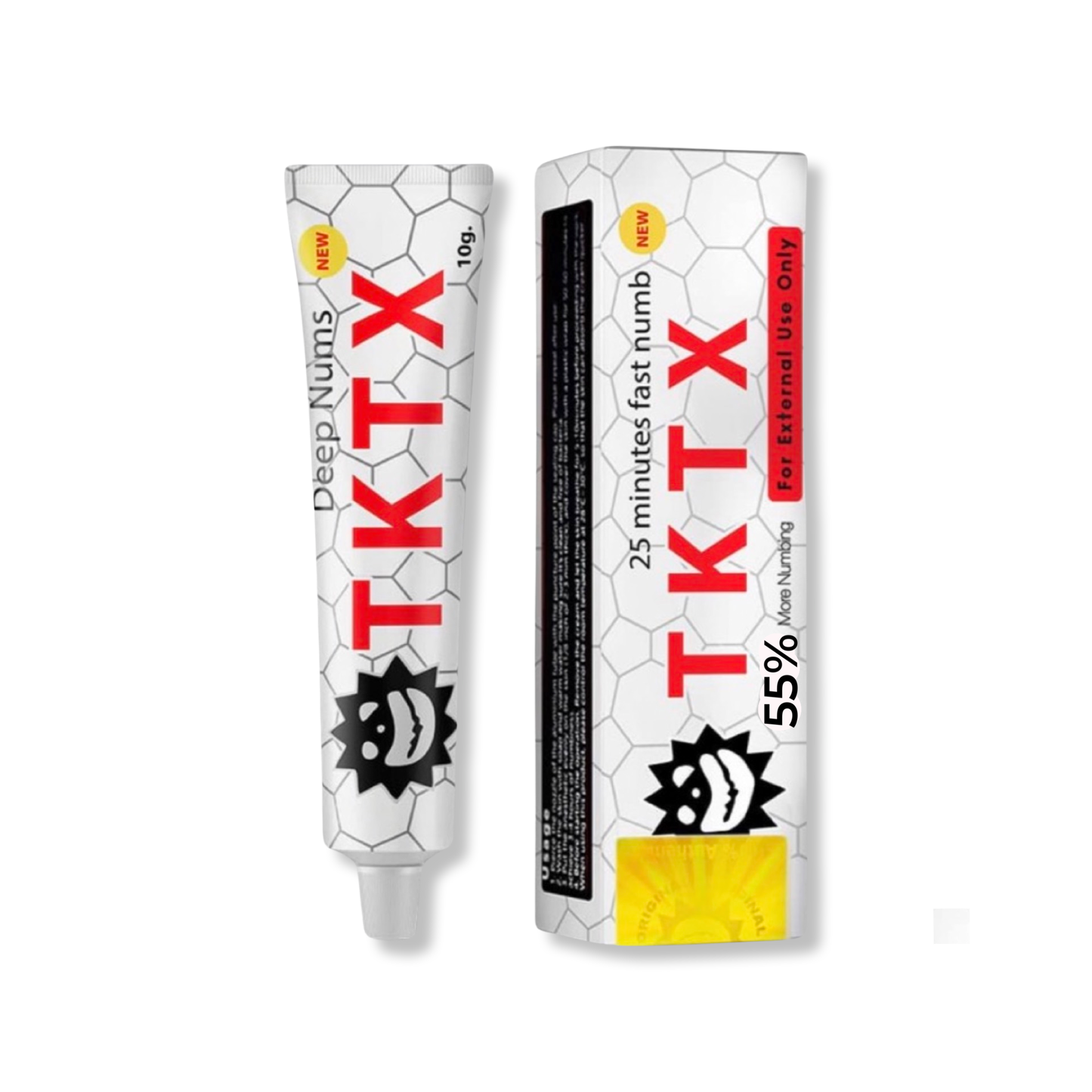 TKTX White 55% Numbing Cream – Maximum Strength Pain Relief for Tattoos & Cosmetic Procedures 10g