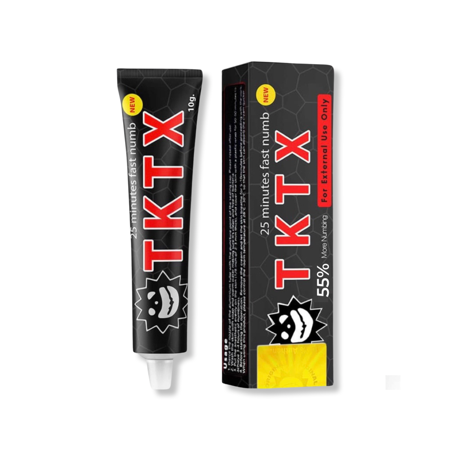 TKTX Black 55% Numbing Cream – Maximum Strength Pain Relief for Tattoos & Cosmetic Procedures 10g