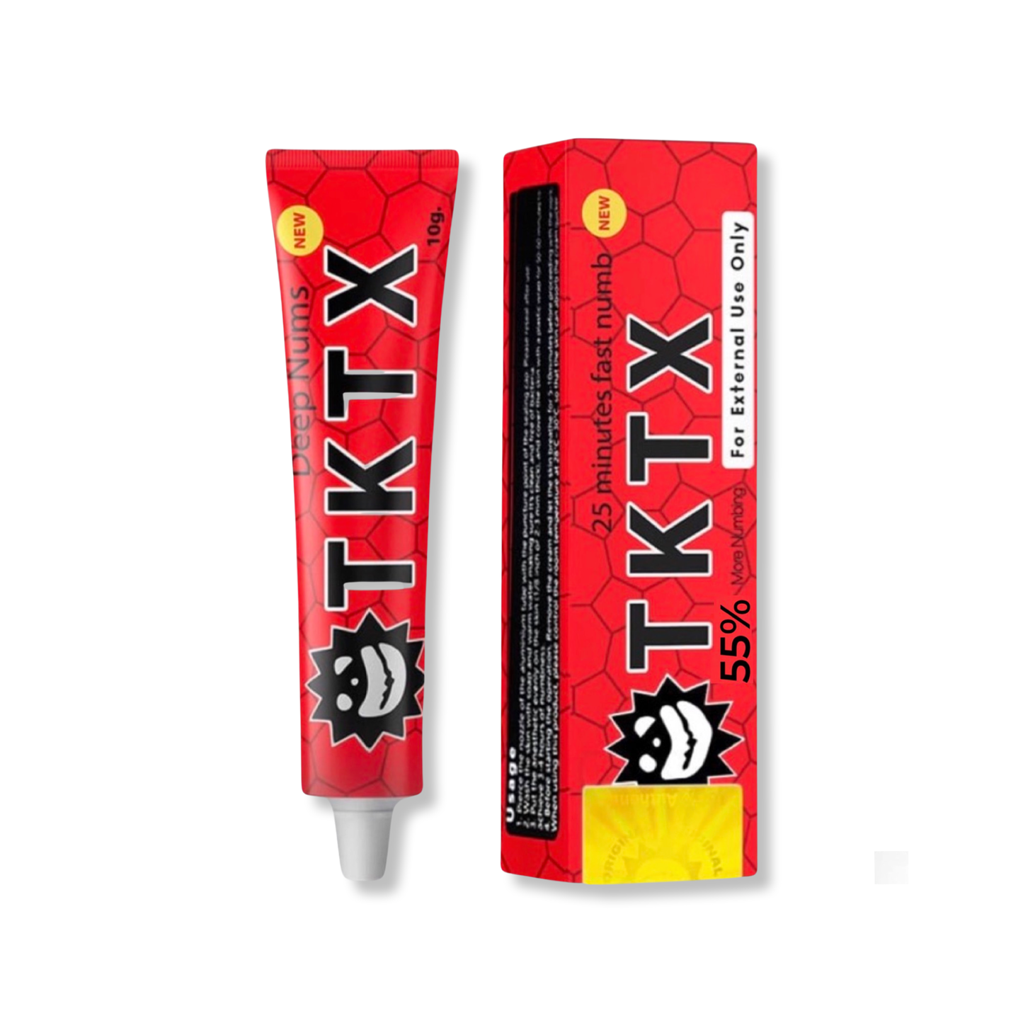 TKTX Red 55% Numbing Cream – Maximum Strength Pain Relief for Tattoos & Cosmetic Procedures 10g