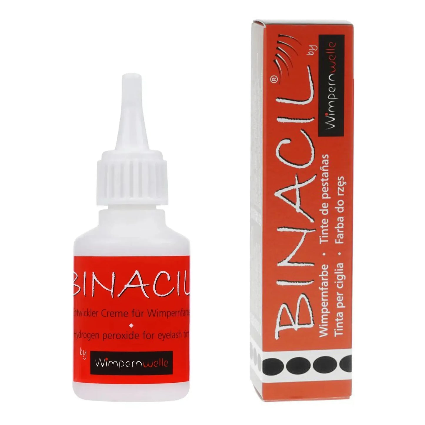 Binacil set for home and salon eyebrow coloring paint Black + oxidizer 3%