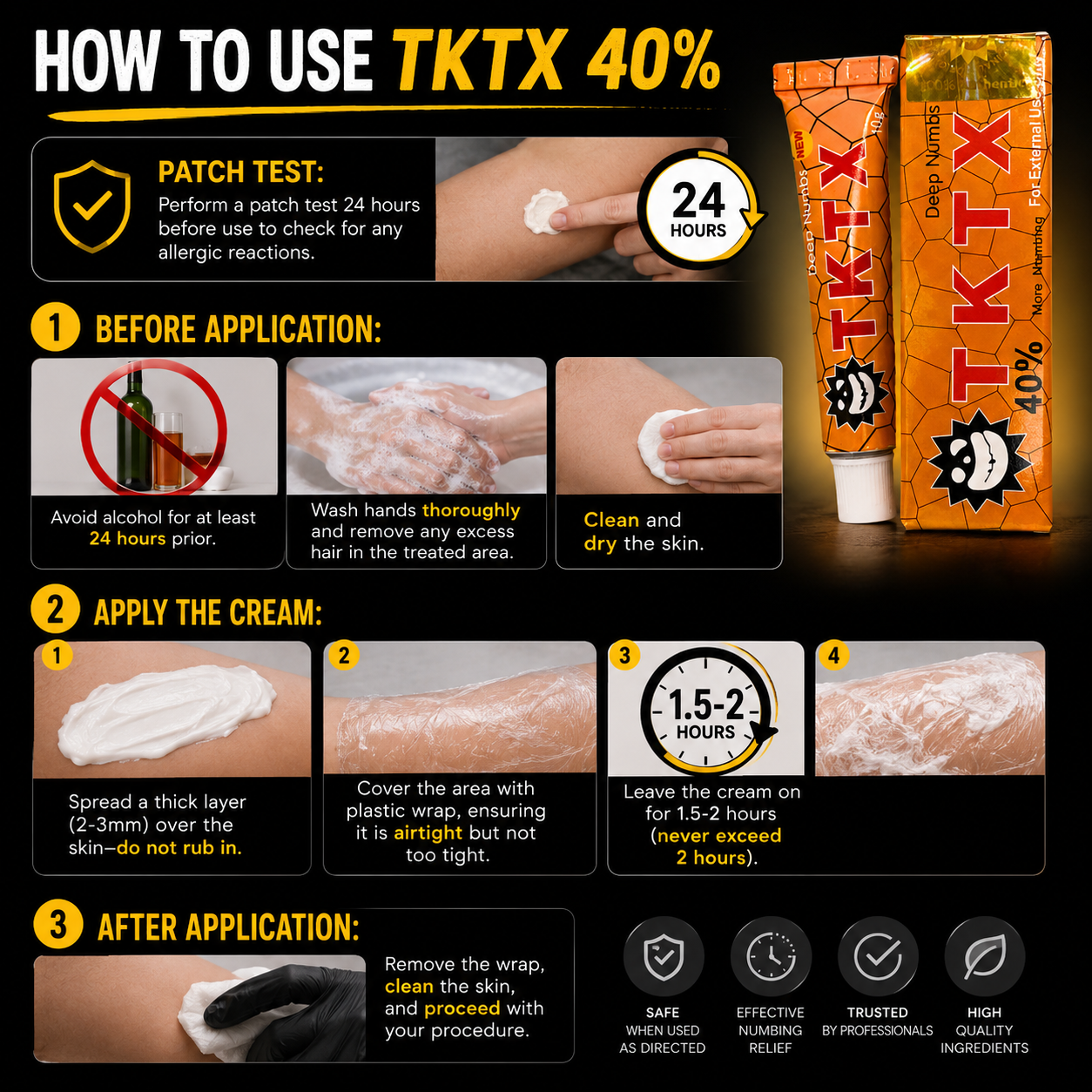 Gelbe TKTX 40% Betäubungscreme – extra tiefe Betäubung | Tattoo-Betäubungscreme 10g