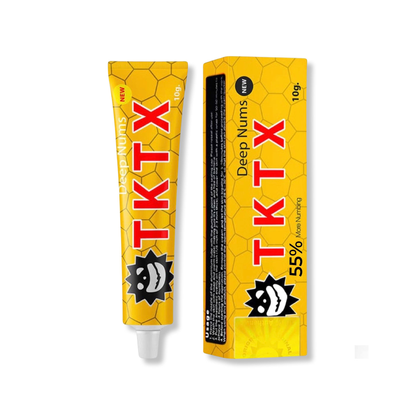 TKTX Yellow 55% Numbing Cream – Maximum Strength Pain Relief for Tattoos & Cosmetic Procedures 10g