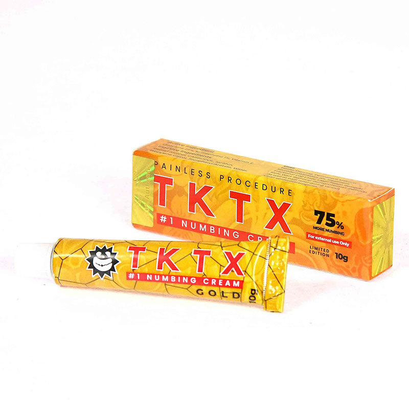 TKTX Gold 75% Limited Edition Numbing Cream – Maximum Strength Pain Relief for Tattoos & Cosmetic Procedures 10g