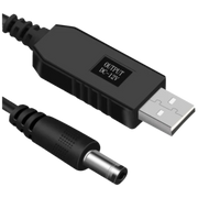 USB-A to DC 5 V–12 V Step-Up Power Cable for Routers – 1 m