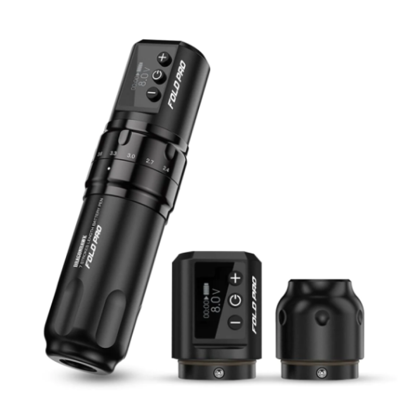 Mast Dragonhawk Fold Pro WQP-031 Wireless Tattoo Machine with 2 Batteries – Adjustable Stroke Rotary Pen