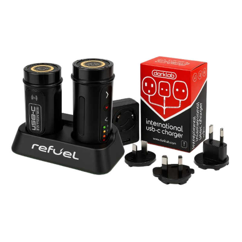 Darklab Refuel 456 Dual PowerBolt Charging Station with International USB Adapter