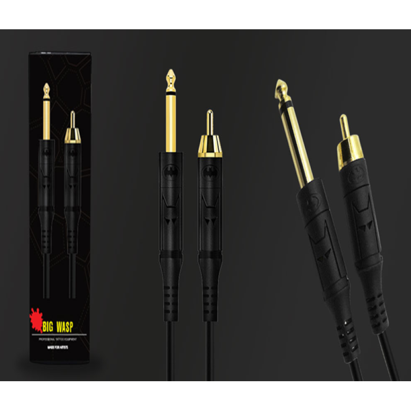 Big Wasp TP-X-052 Black Silicone RCA Clip Cord