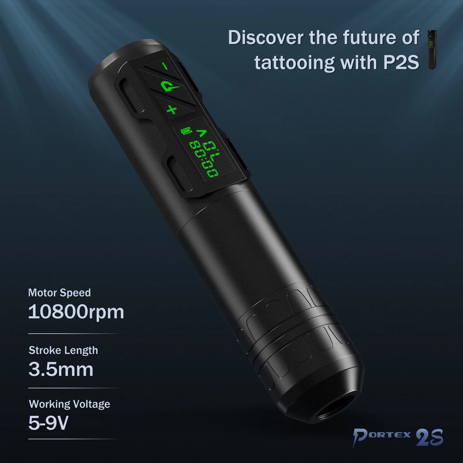 EZ P2S Wireless Tattoo Machine – Matte Xmas Green